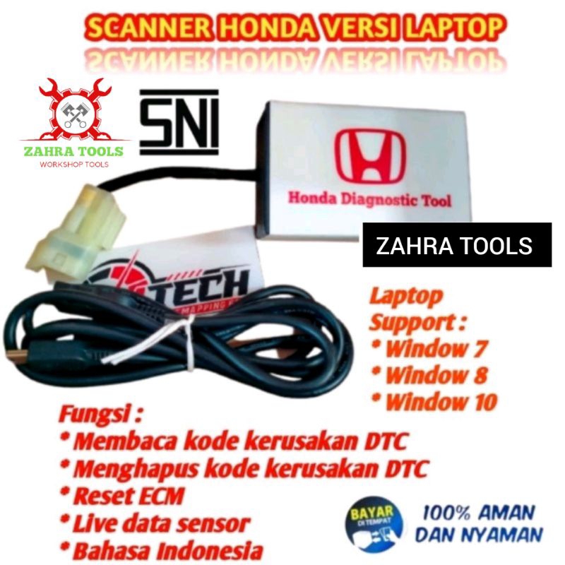 Alat scanner scaner motor injeksi honda versi laptop HDT alat riset motor
