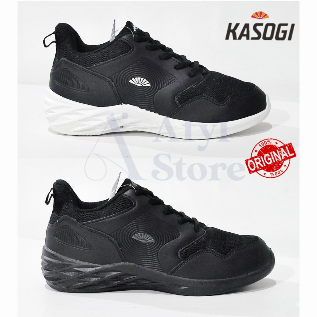 [ORIGINAL] Sepatu Kasogi Pria Dewasa/Sepatu Sneakers/Sepatu Sekolah Hitam Polos