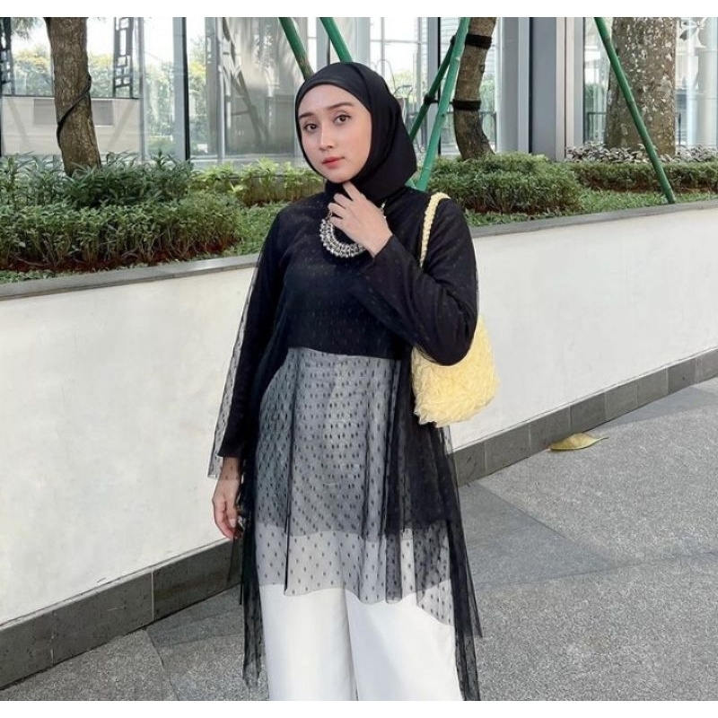 OUTFIT KONDANGAN/OUTER TUNIK KONDANGAN/OUTER BRUKAT TILE DOTY