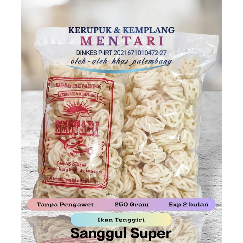 

Kerupuk Sanggul/Keriting Super Ikan Tenggiri Khas Palembang 250 Gram