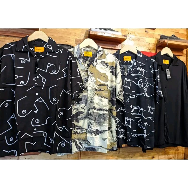 Kemeja hawai motif pria/wanita vintage casual