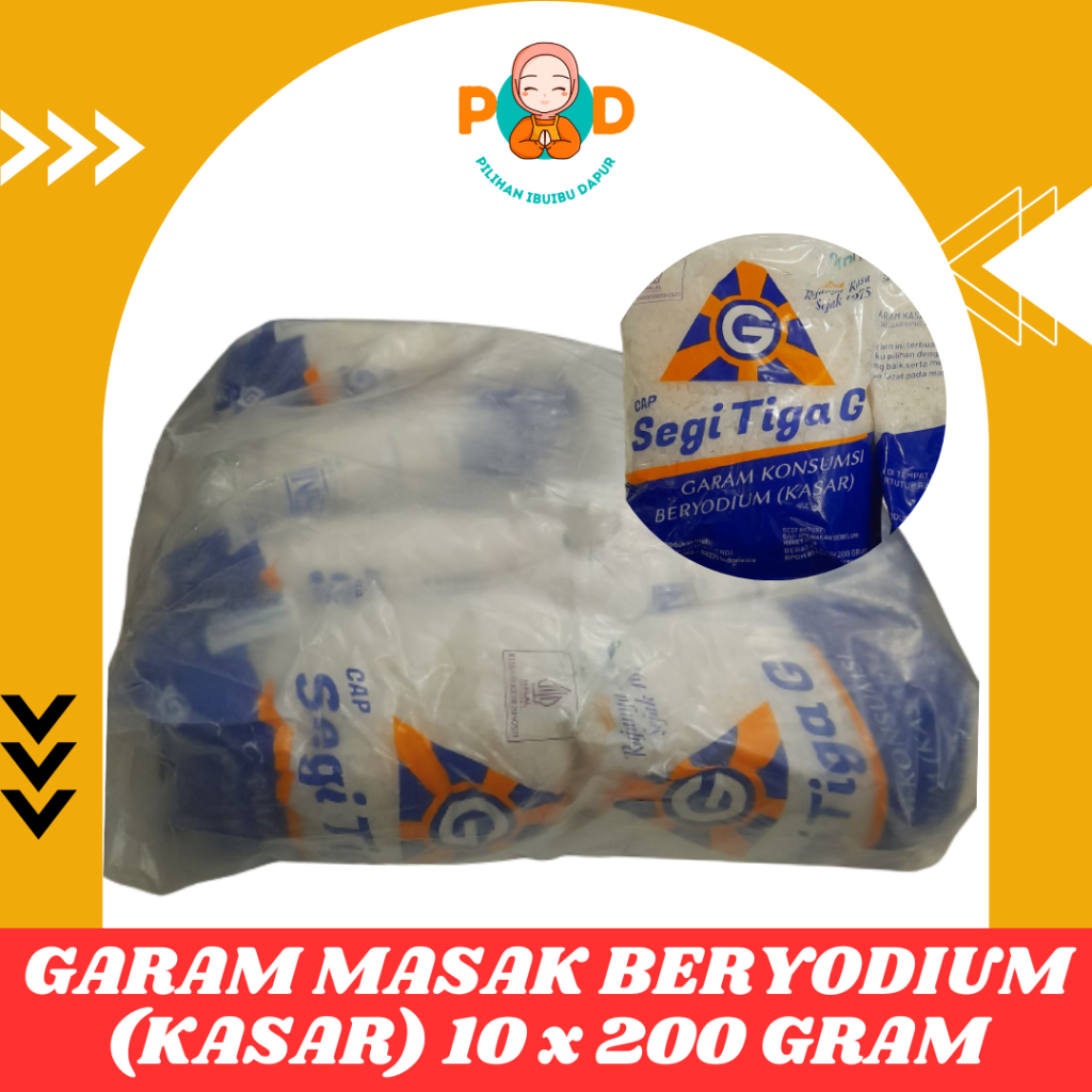 

GARAM MASAK KONSUMSI BERYODIUM CAP SEGITIGA G 10 x 200 GRAM