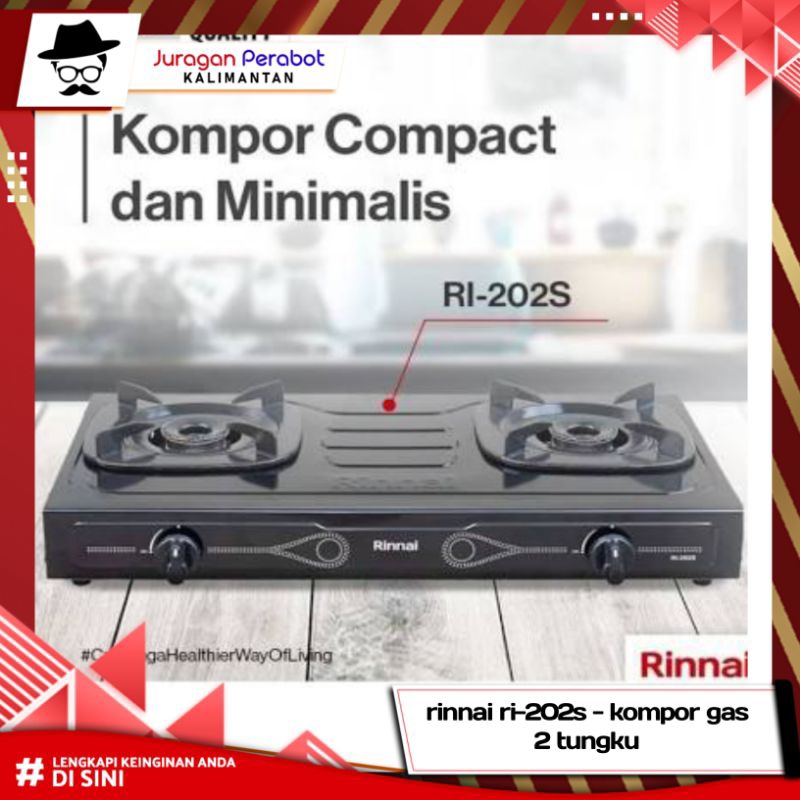 Kompor Gas Rinnai  Ri 202S / Kompor Gas 2 Tungku Ceflon / Rinnai Ri 202S / Rinnai / Kompor Rinnai