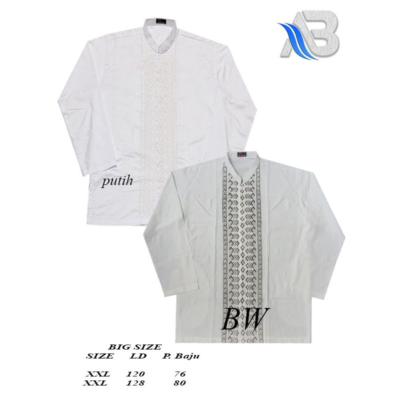 Koko Jumbo Baju Koko Pria Dewasa Baju Koko BIG SIZE Koko Jumbo Koko Putih Lengan Panjang Baju Koko A