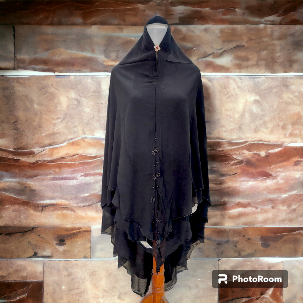 HIJAB KHIMAR SYAR'I KHAS TEMBORO | JILBAB HITAM WANITA MUSLIM by Griya Muslimah Temboro