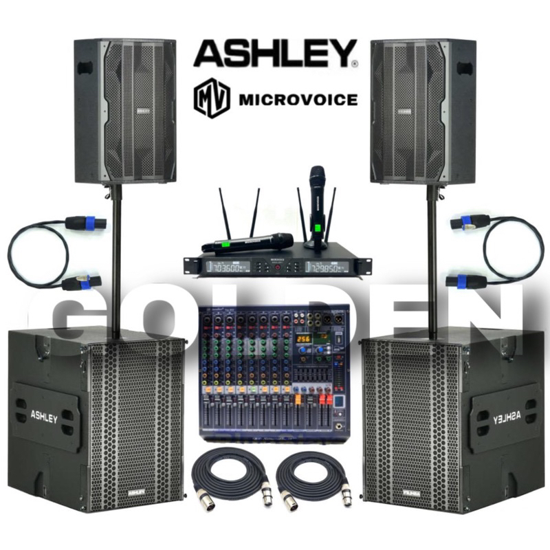 Paket Sound Karaoke Ashley Vegas 812 + Subwoofer ZOOM 1184 DSP Original Product