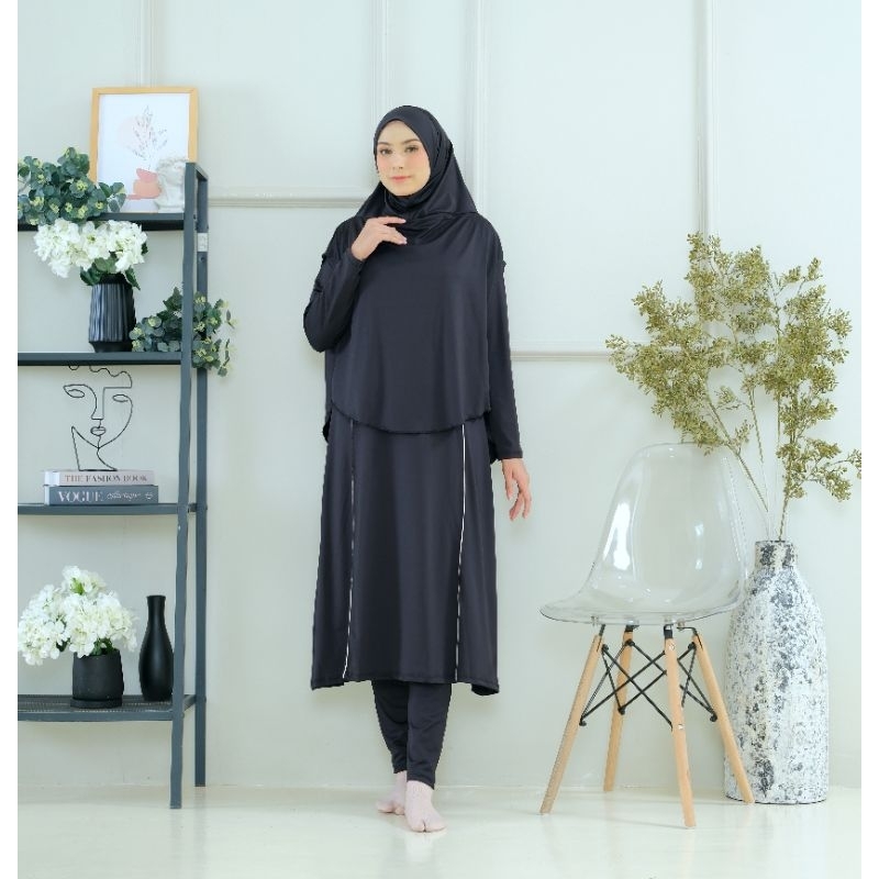 Baju renang muslimah syar'i/pakaian renang muslimah/set olahraga muslimah