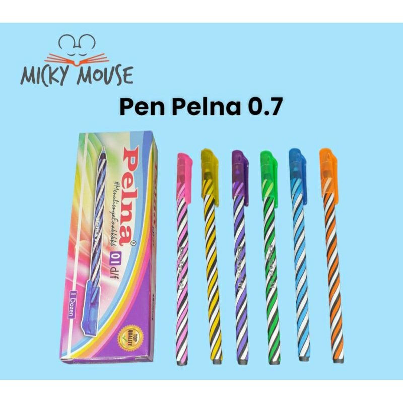 

( 12 pcs ) pen Pelna 0.7 ballpoint murah