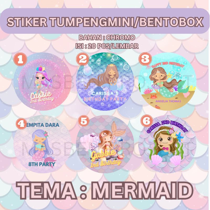 

STIKER TUMPENG MINI BENTO BOX TEMA MERMAID