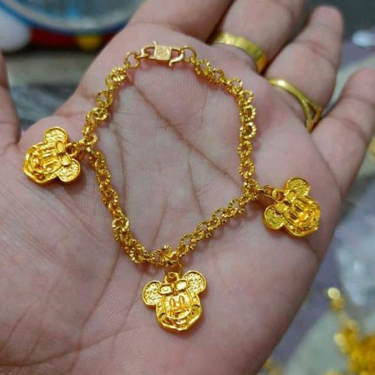 gelang medan micky lapis emas