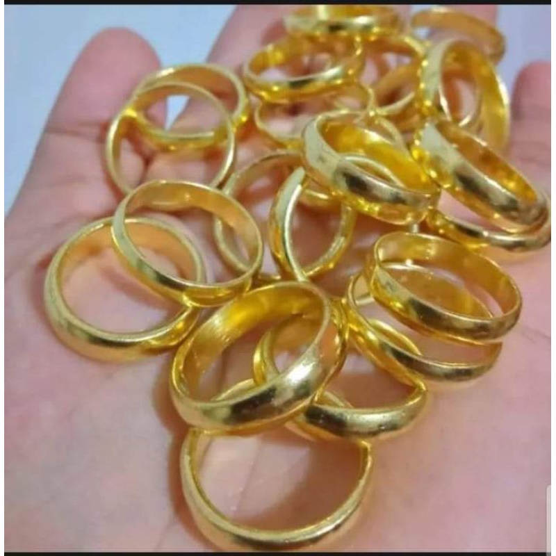cincin bulat tunangan pernikahan lapis emas