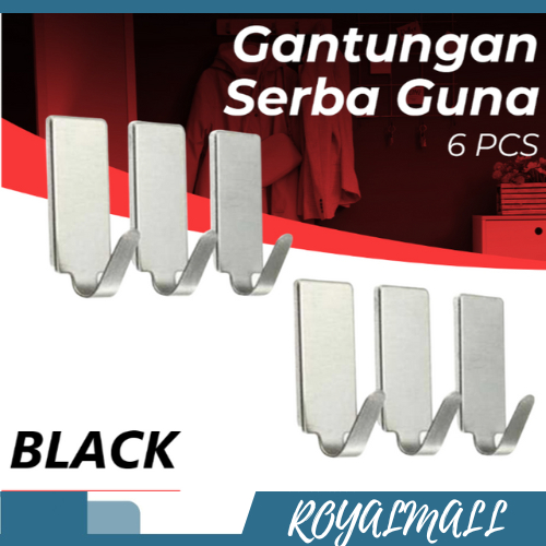 Gantungan Dinding Tempel Multifungsi Adhesive 6 PCS / Gantungan Cantol Cantolan Dinding Tempel Tembo