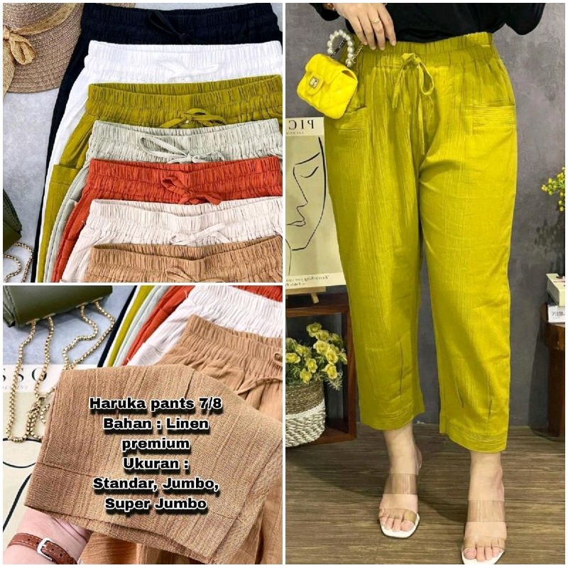 Haruka pants celana wanita 7/9 murah. Bahan Premium Size Standar, Jumbo, Super Jumbo