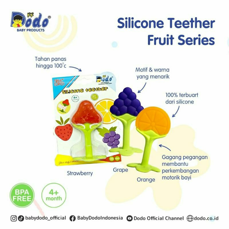 Mainan gigitan bayi/Silicone teether/Gigitan bayi dodo/ silikon teether dodo