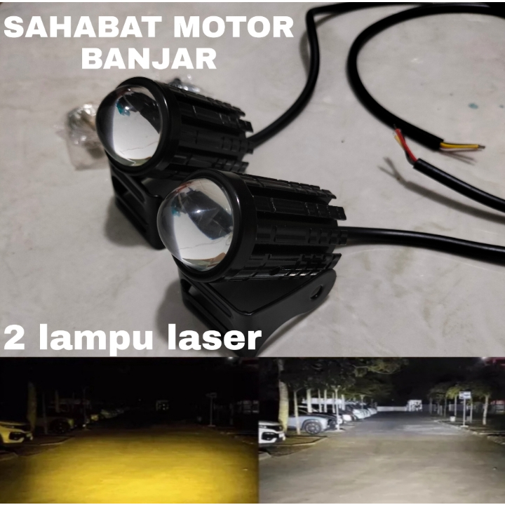 Lampu Led D2 Laser DC Lampu Depan Led Lampu Tembak Motor Mobil 2 Warna Putih Kuning Universal Vario 