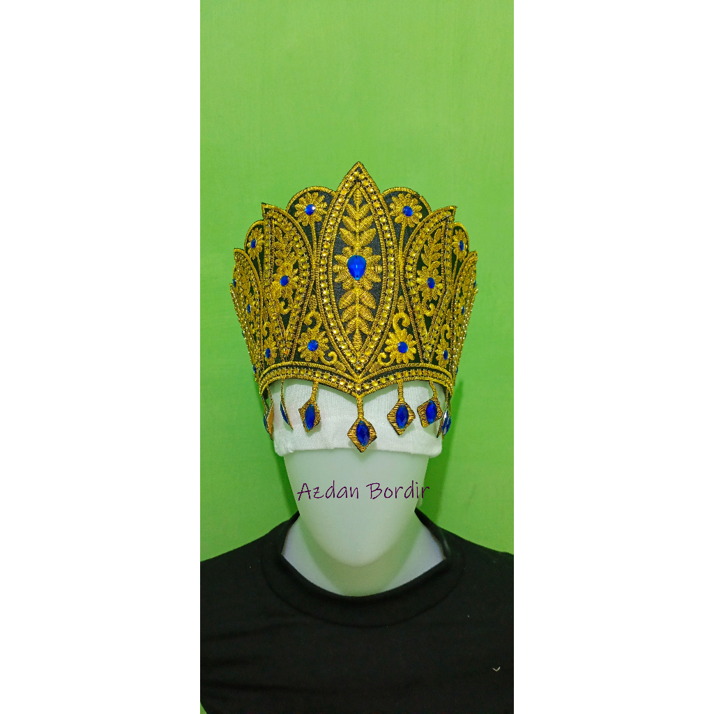 Renda Bordir Mahkota Tari Siger Rumbai Payet