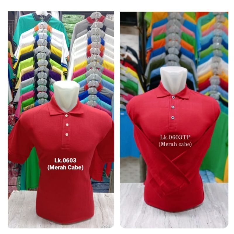 kaos kerah polo premium merah cabe polos 607 pratama
