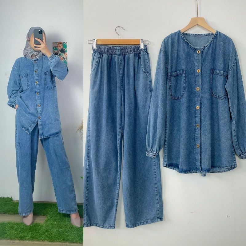 one set jeans wanita