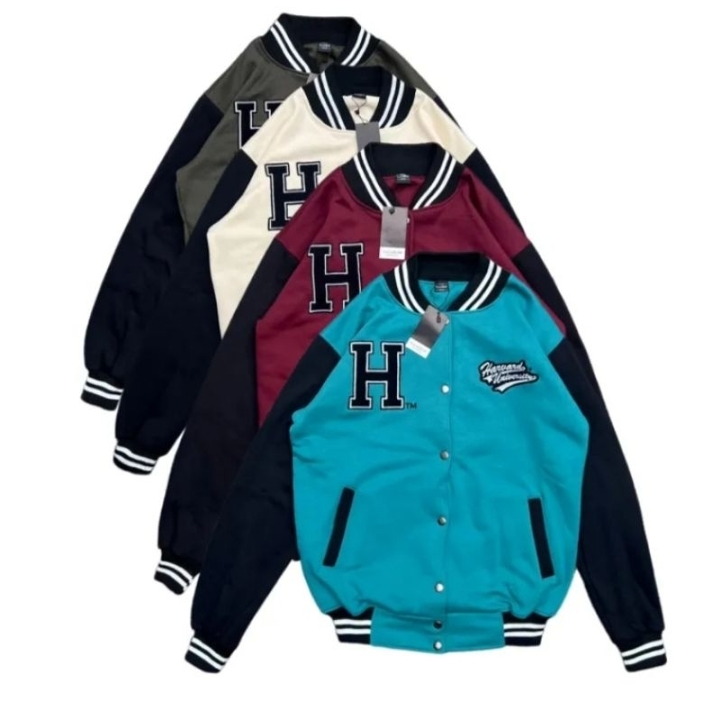 Varsity Jaket Baseball Harvard University Full Bordir || Jaket Bomber Varsity Harvard University Pri
