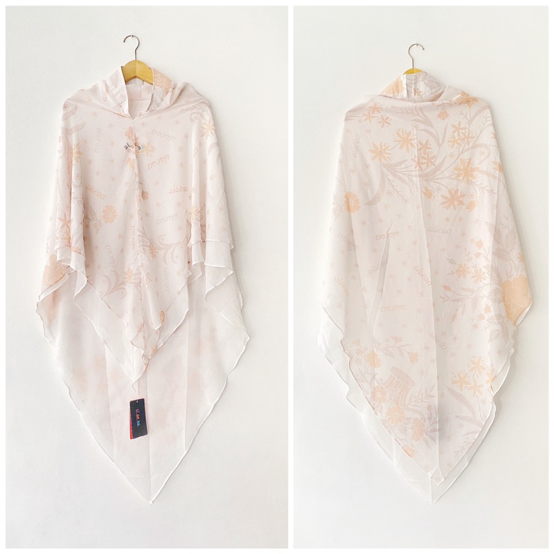 khimar sisesa Batik lily White