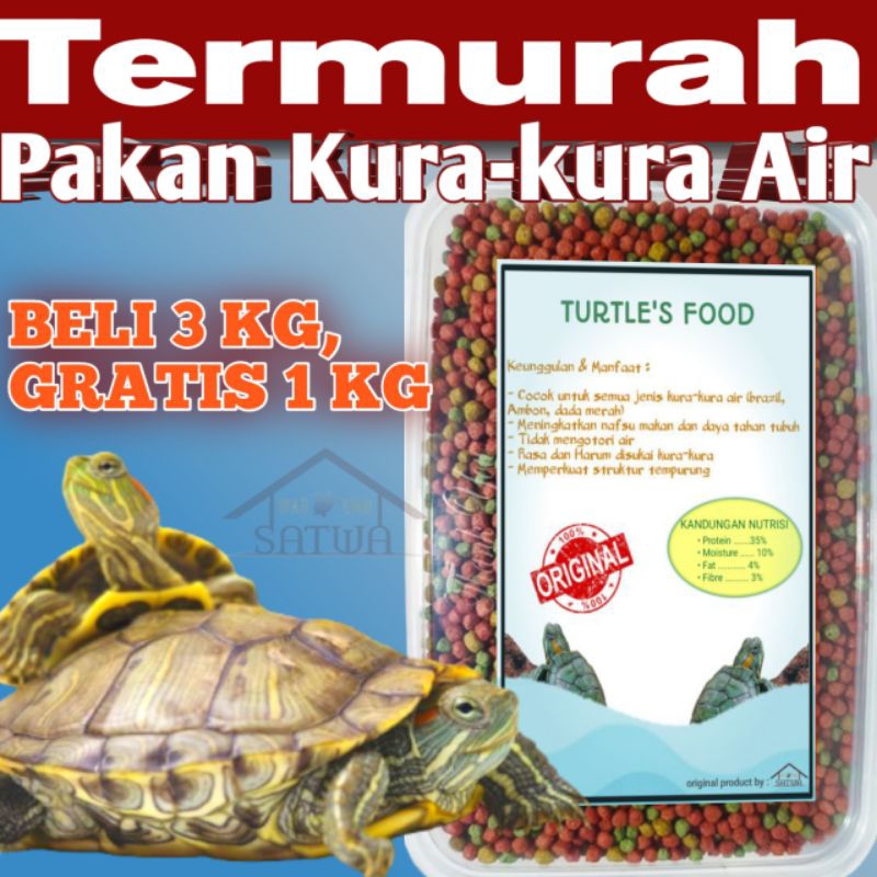 [BUY 3 GET 1 FREE] 1KG PAKAN KURA AIR MAKANAN TURTLES FOOD KURAKURA BRAZIL RES CST KURA AMBON DADA M