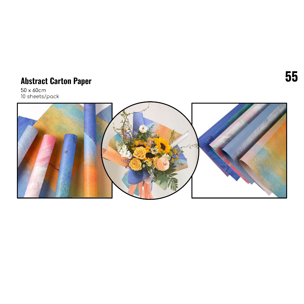 

MY Supplies - Flower Wrapping Paper Abstract Carton Flower Bouquet Paper Kertas Buket Bunga Abstrak 1 Pack 10 Lembar