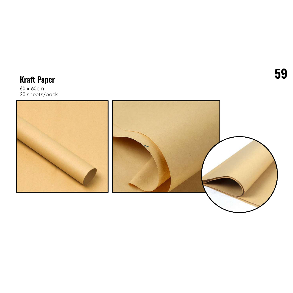 

MY Supplies - Flower Wrapping Paper Kraft Bouquet Paper Kertas Kraft Buket Bunga Bungkus 1 Pack 20 Lembar