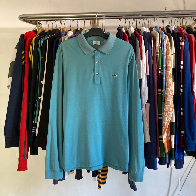 Polo Shirt Longsleeve Lacoste Blue Second Original