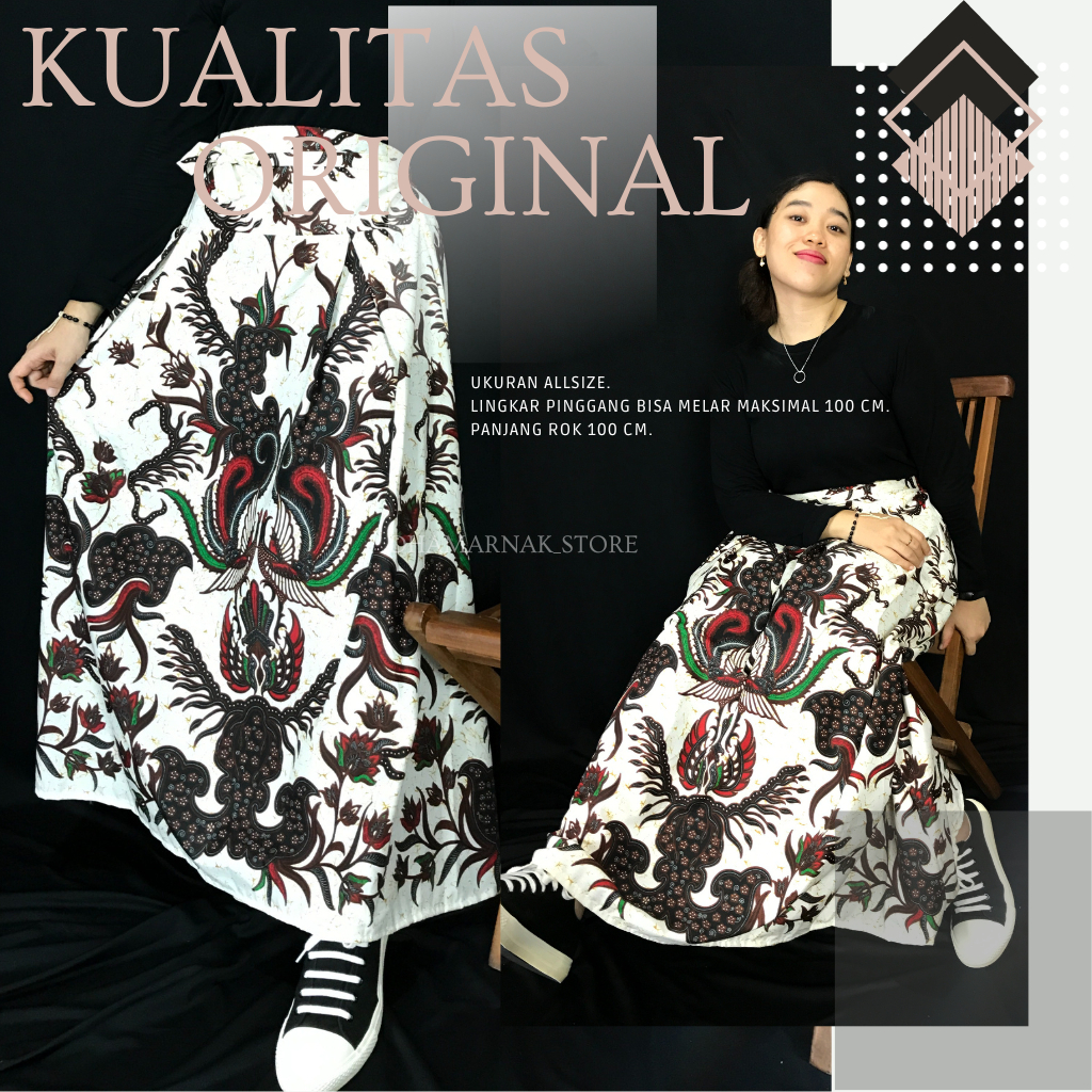 ROK BATIK DHAMARNAK BAWAHAN BATIK WANITA TRADISIONAL PAYUNG MODERN KAIN KATUN ALUSAN MOTIF BATIK PUT