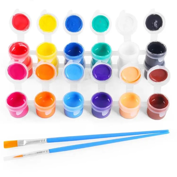 

MIGUNANI Cat Akrilik 1 Set / Cat Lukis / Akrilik / Acrylic Paint Set 6 / 12 Warna / Colours x 3 ml / Paint By Numbers Acrylic Colour Set 6/12 Warna - Cat Akrilik Kanvas Lukis Canvas Paint Acrylic Color 3 ml