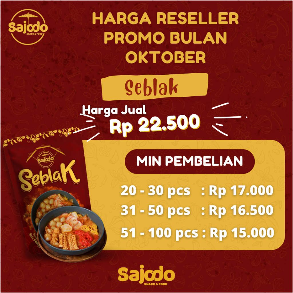 Sajodo Snack - [PAKET KHUSUS RESELLER] Seblak Instan Sajodo