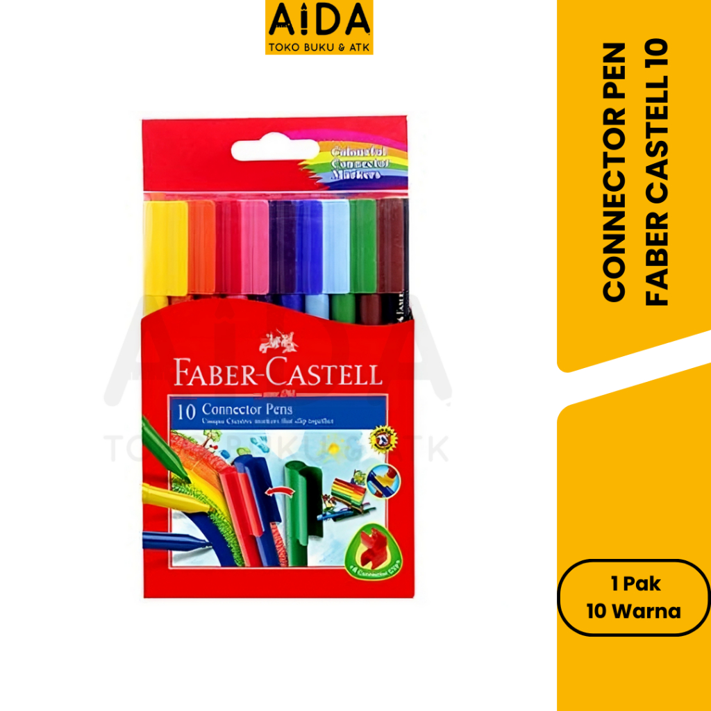 

Konektor Pen Spidol Warna FABER CASTELL 10 Warna / Connector Pen FABER CASTELL 10 Warna Murah