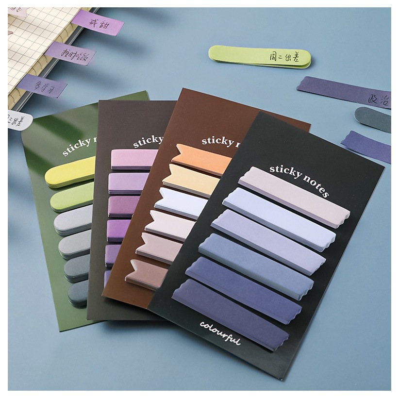 

batamall - Sticky Notes Gradient Classify 6 Baris 120 Lembar #ST066 / Kertas Memo Morandi 12x7cm / Bookmark AT0078 / Kertas Deco Colorful DIY Journal Planner