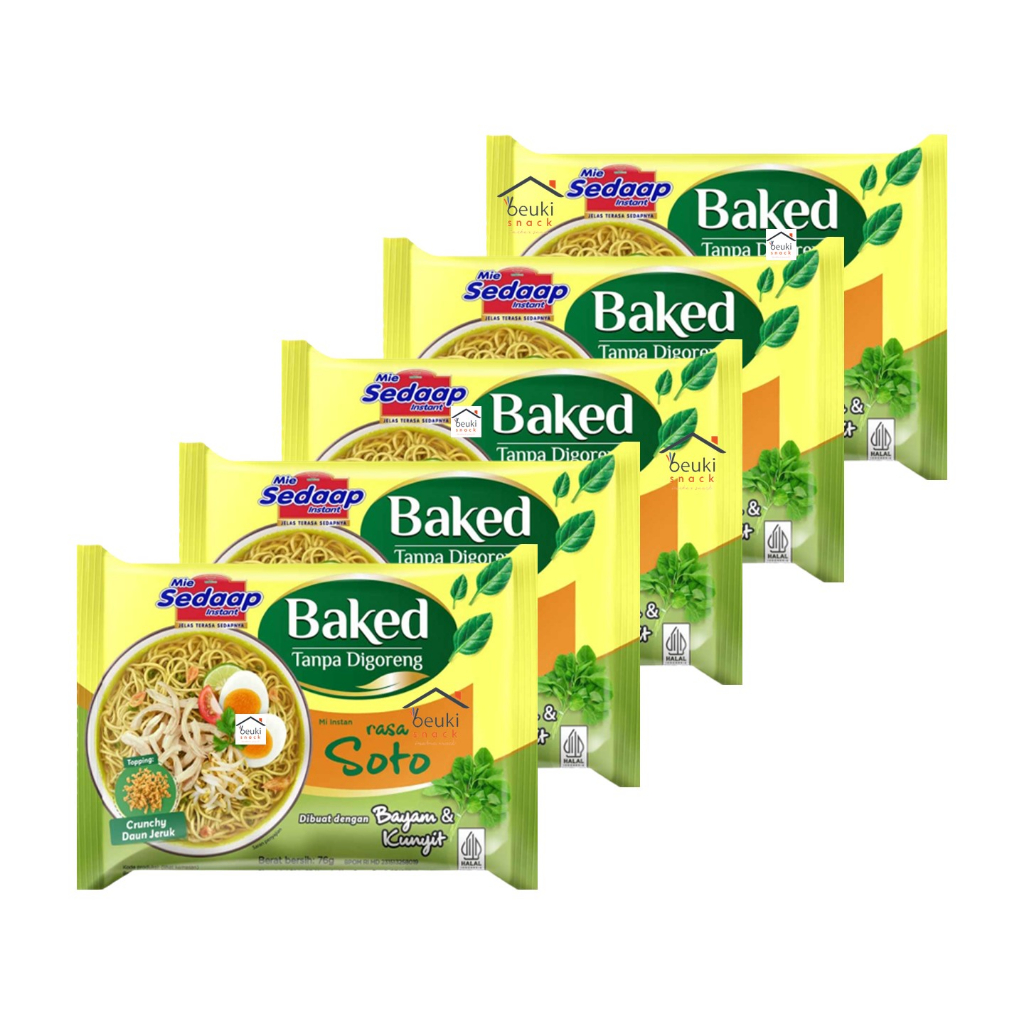 

5PCS Mie Sedaap Baked Kuah Soto dari Bayam dan Kunyit