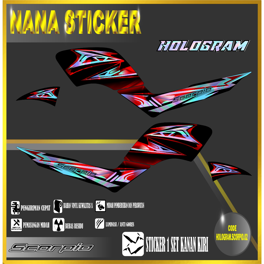 STRIPING HOLOGRAM SCORPIO VARIASI STICKER HOLOGRAM SCORPIO STICKER LIS LIST SCORPIO VARIASI 02