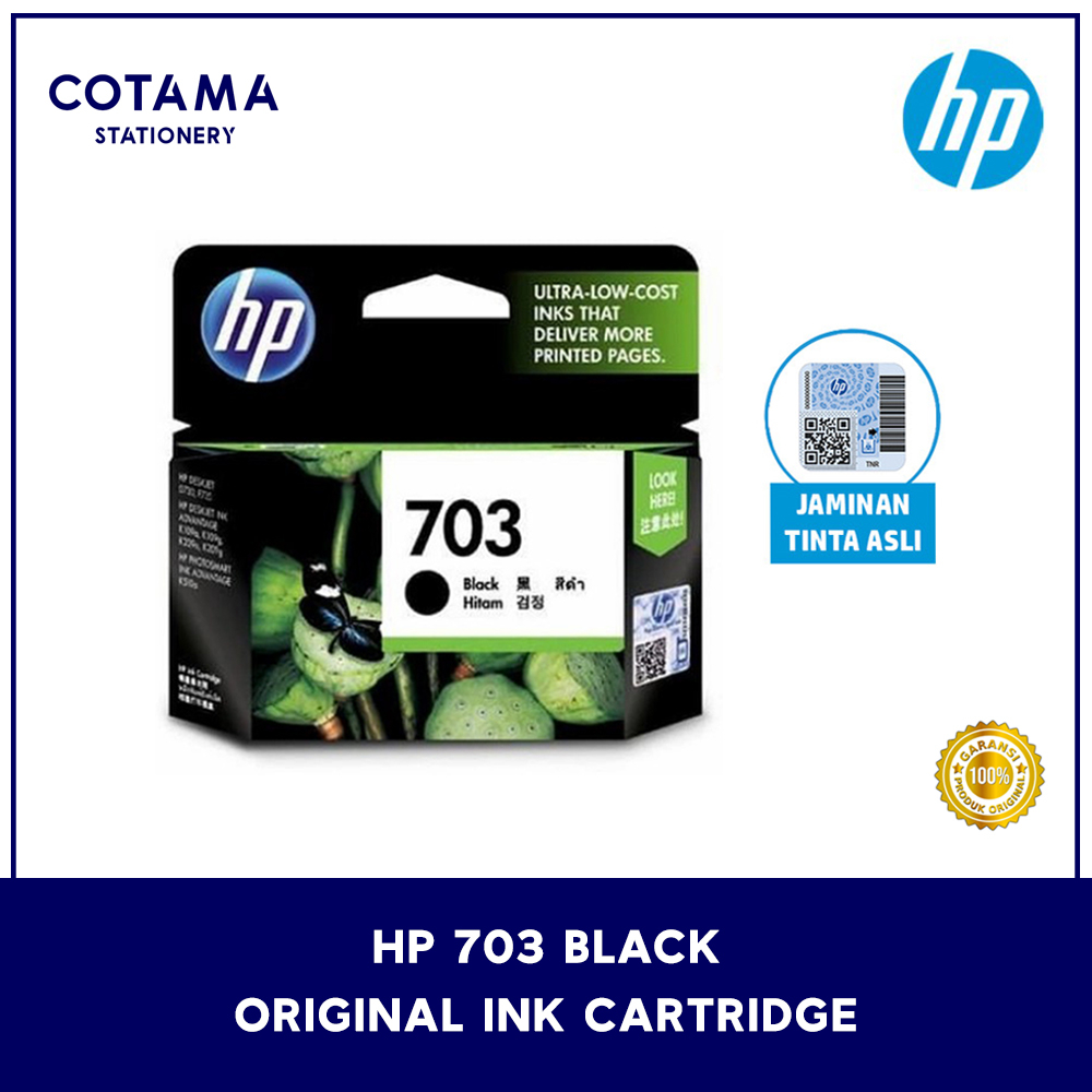 Tinta Printer HP 703 Black Original Ink Cartridge (CD887AA)