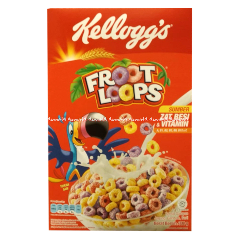 

Kellogg's Froot Loops 300gr Sereal Rasa Buah Lemon Orange Cereal Simba Kellogs Frootloop Warna Warni