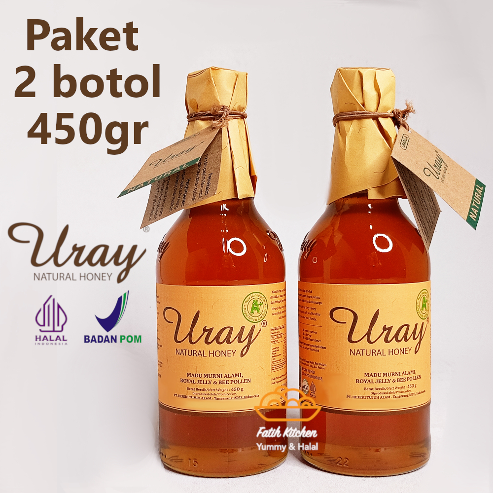 

Madu Uray Paket 2 Botol 450 gr Natural Raw Honey Madu Mentah Lebah Hutan Murni Organik