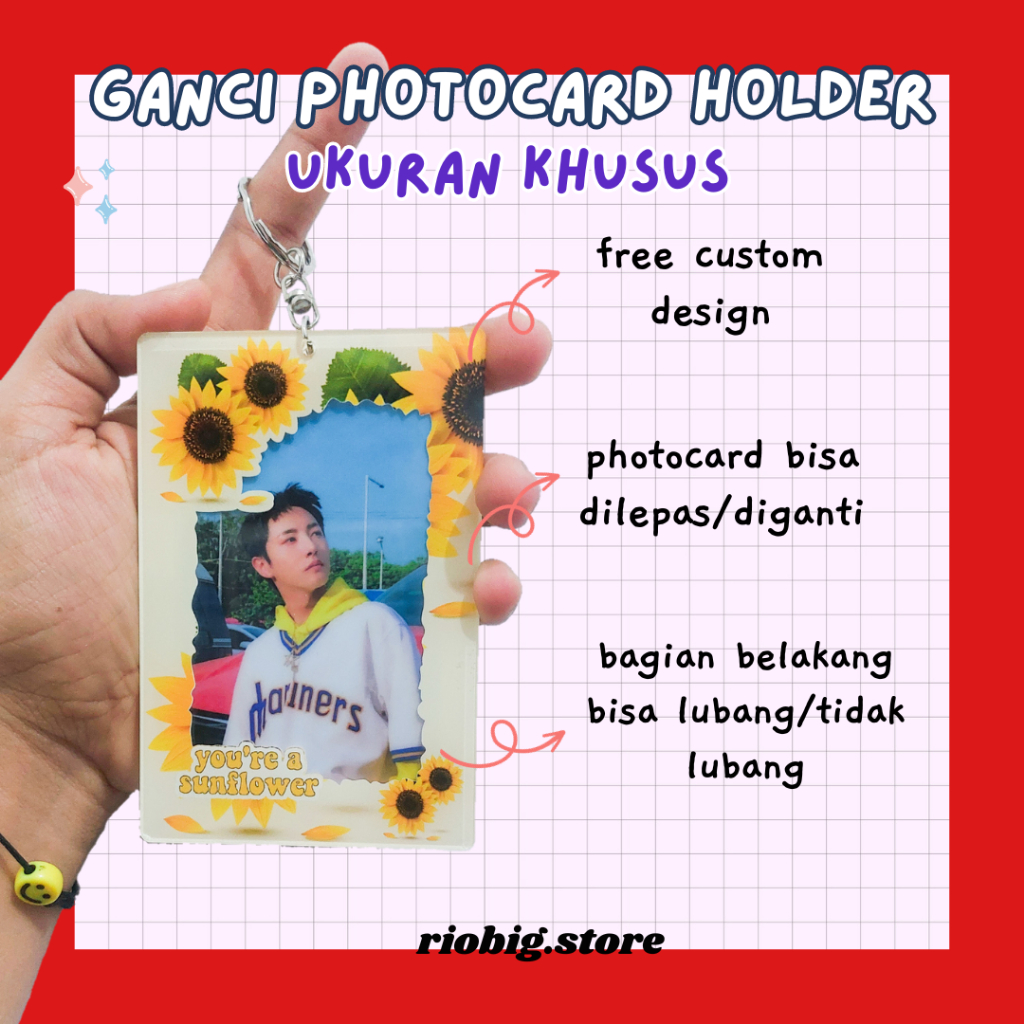 (UKURAN KHUSUS) Akrilik Photocard Pc Holder Custom UV Keychain Acrylic Photoframe Insert Custom Phot