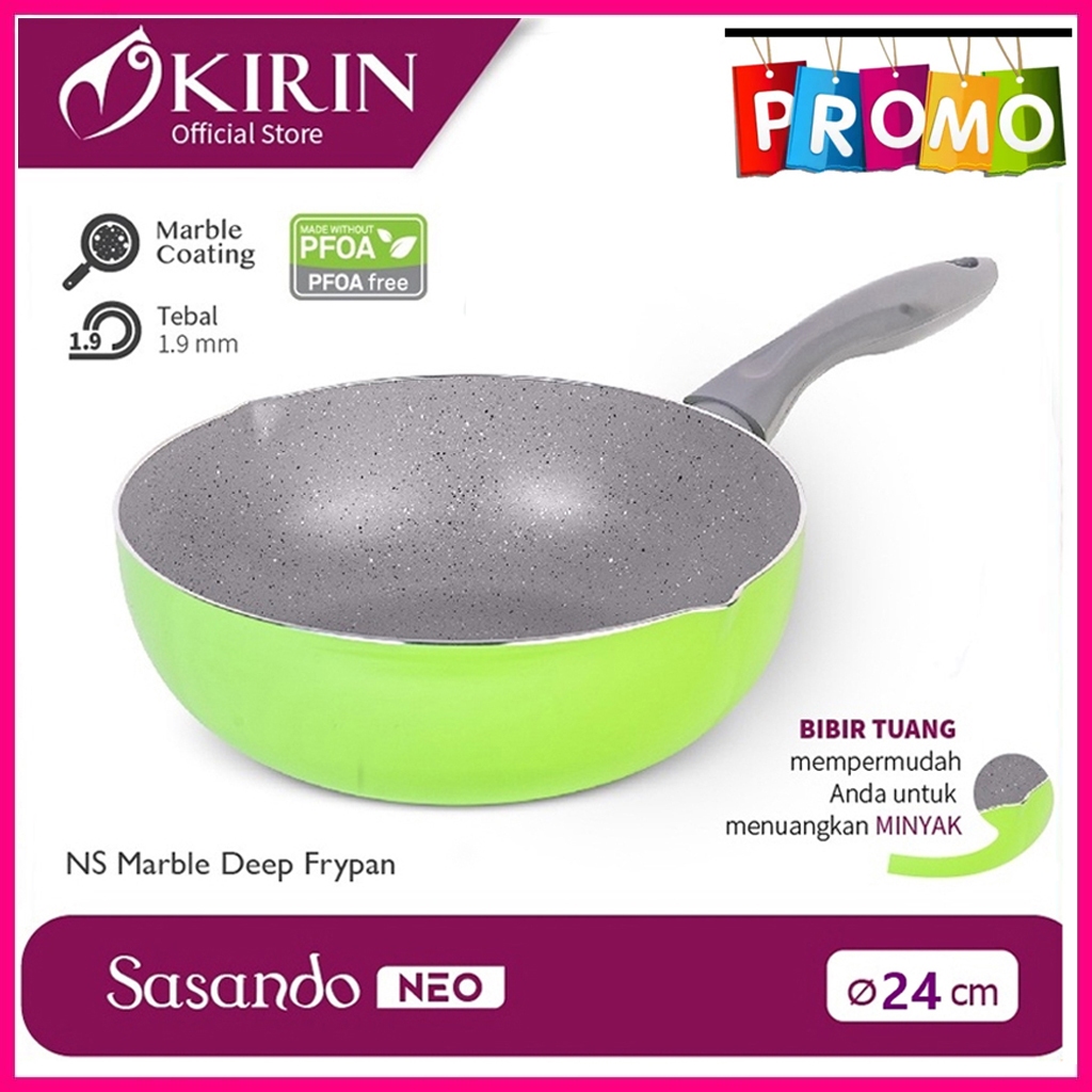 Kirin Sasando 20 / 22 / 24 cm Deep Frypan Wajan Anti Lengket