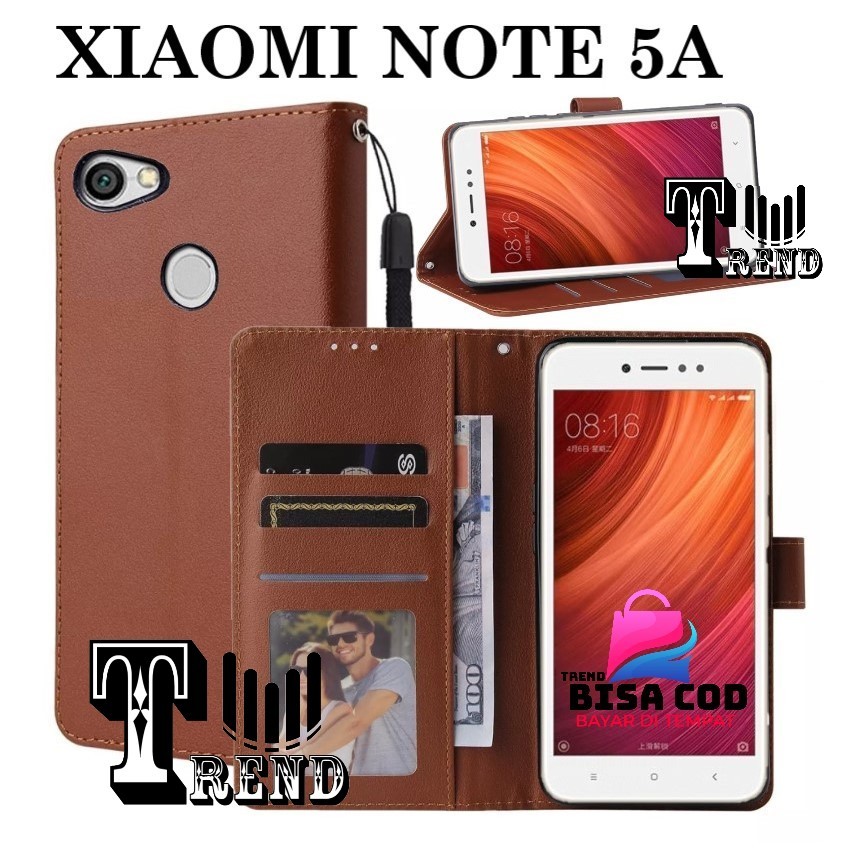 LEATHER CASE FLIP XIAOMI NOTE 5A - FLIP CASE KULIT UNTUK XIAOMI NOTE 5A