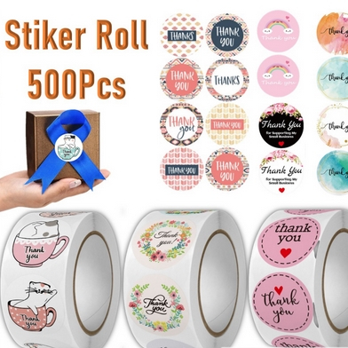 

Sticker Thank You Roll Isi 500 Pcs Stiker Terima Kasih Label Roll Sticker Thank You 2.5Cm Tempelan Ucapan label