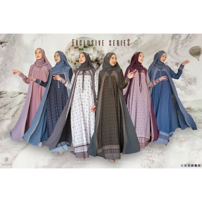 Ready Turkie Series Sarimbit ori dienna gamis printing premium lebaran