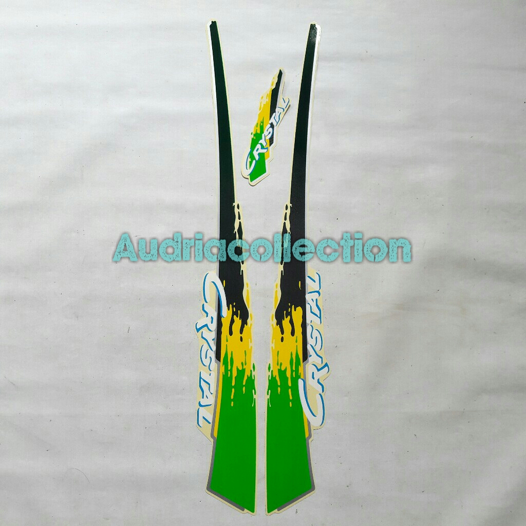 Stiker Striping Motor Suzuki Crystal Tune 1992 Hitam-Hijau