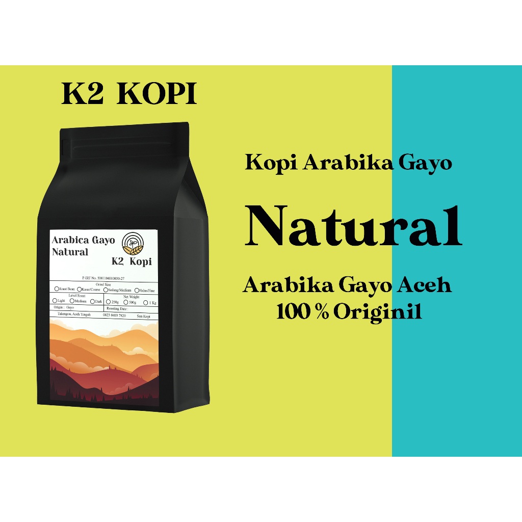 

Kopi Arabika Aceh Gayo, Natural Roast Bean/Bubuk – K2 Kopi, Coffee and Roastery