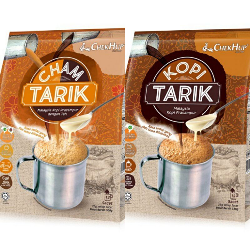 

ChekHup CHAM TARIK & KOPI TARIK" kopi dan teh susu 12saset