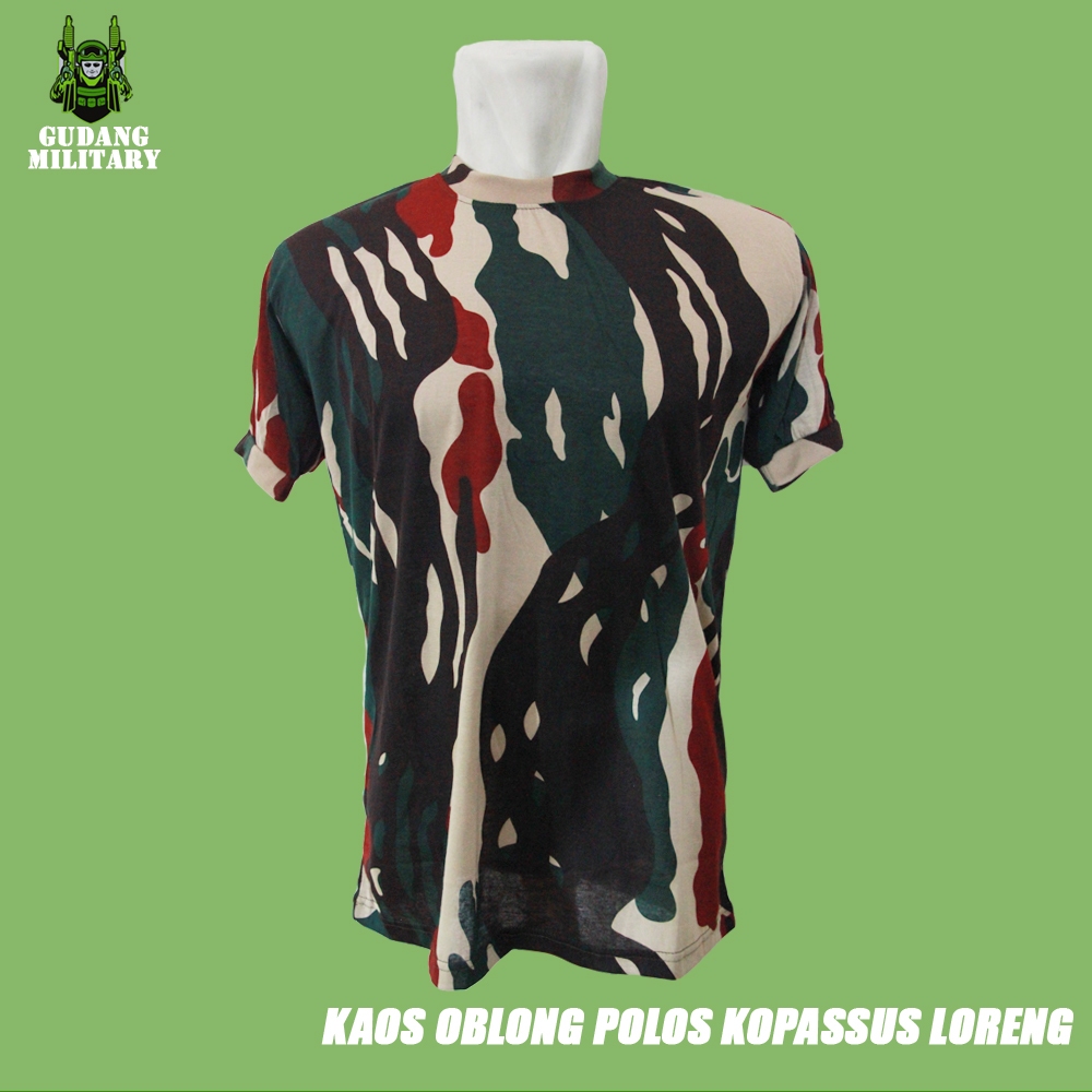 Kaos Oblong Loreng Kopassus Polos - Kaos Loreng Kopassus
