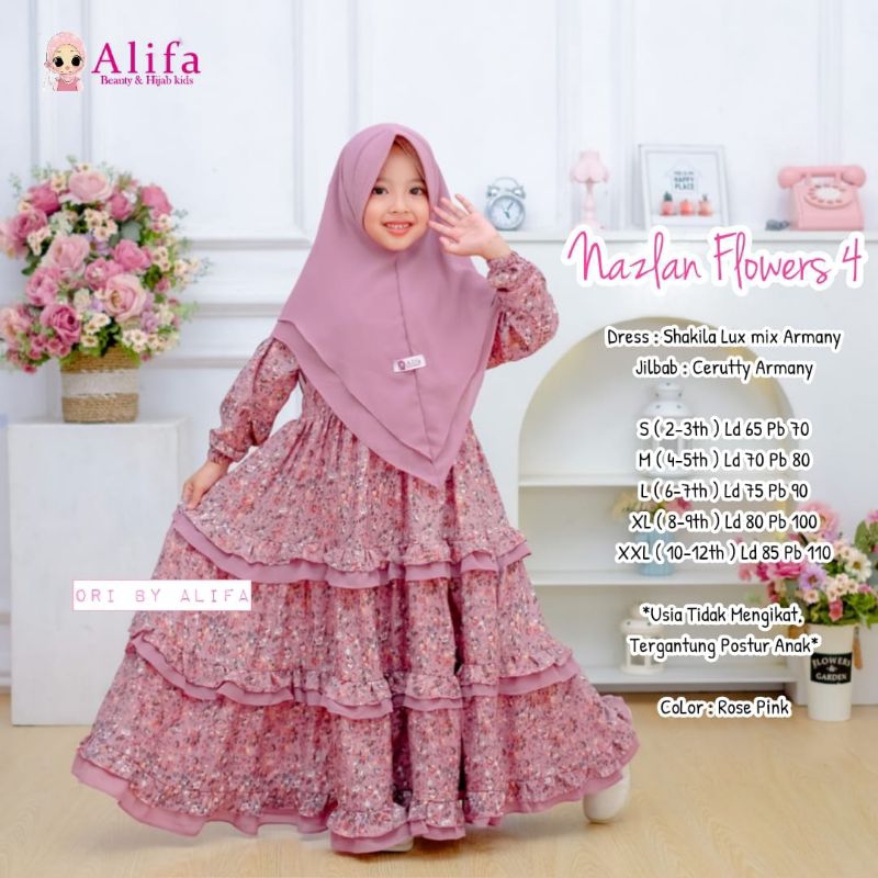 gamis anak set jilbab nazlan kids