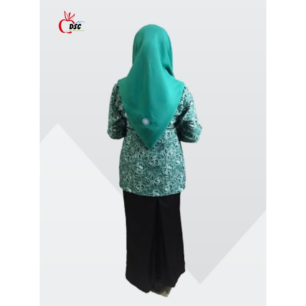 SETELAN SERAGAM BATIK PKK NASIONAL HIJAU ROK HITAM