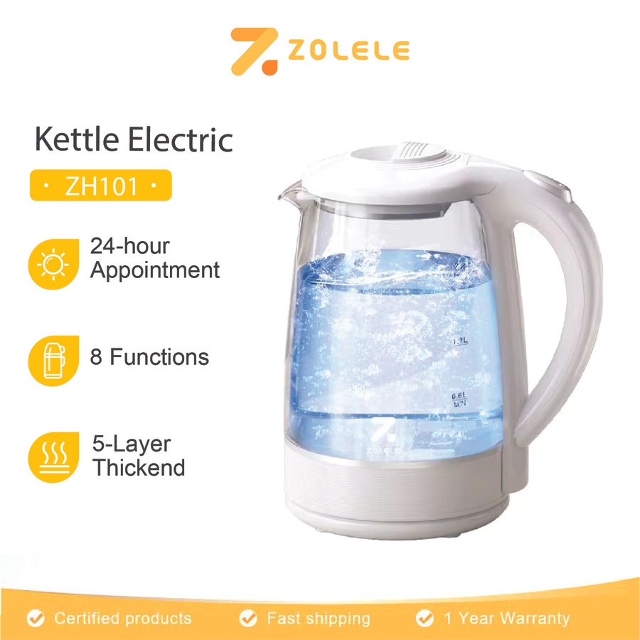 Zolele ZH101 Electric Kettel Heater Teko Listrik Elektrik Pemanas Air Kopi Teh 2L
